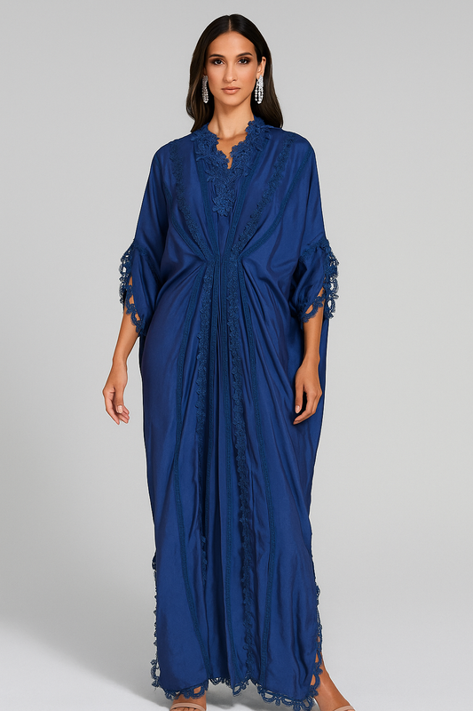 UMA DARA - Rose Kaftan in Navy blue Color