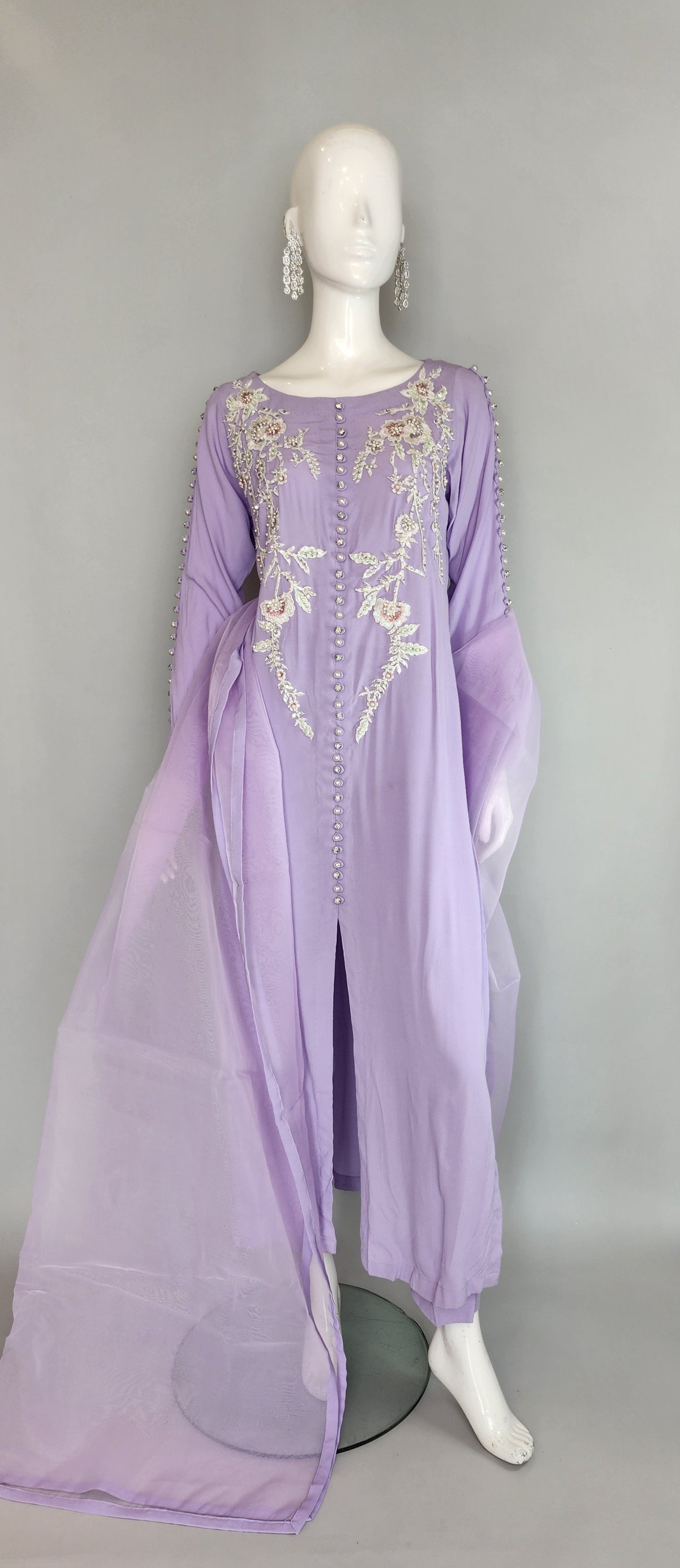MARIA RAO - Lilac Front-open with embroidery