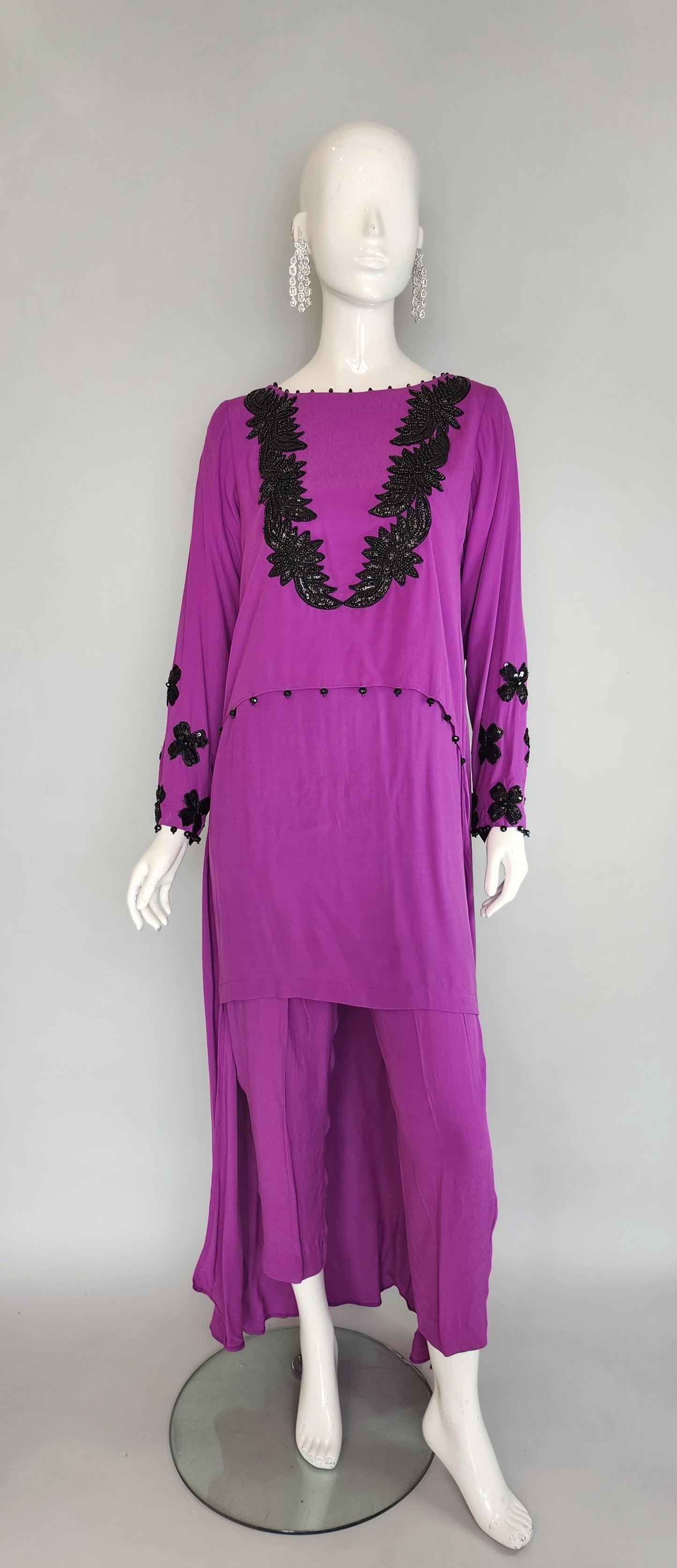MARIA RAO - Purple with Black embroidery