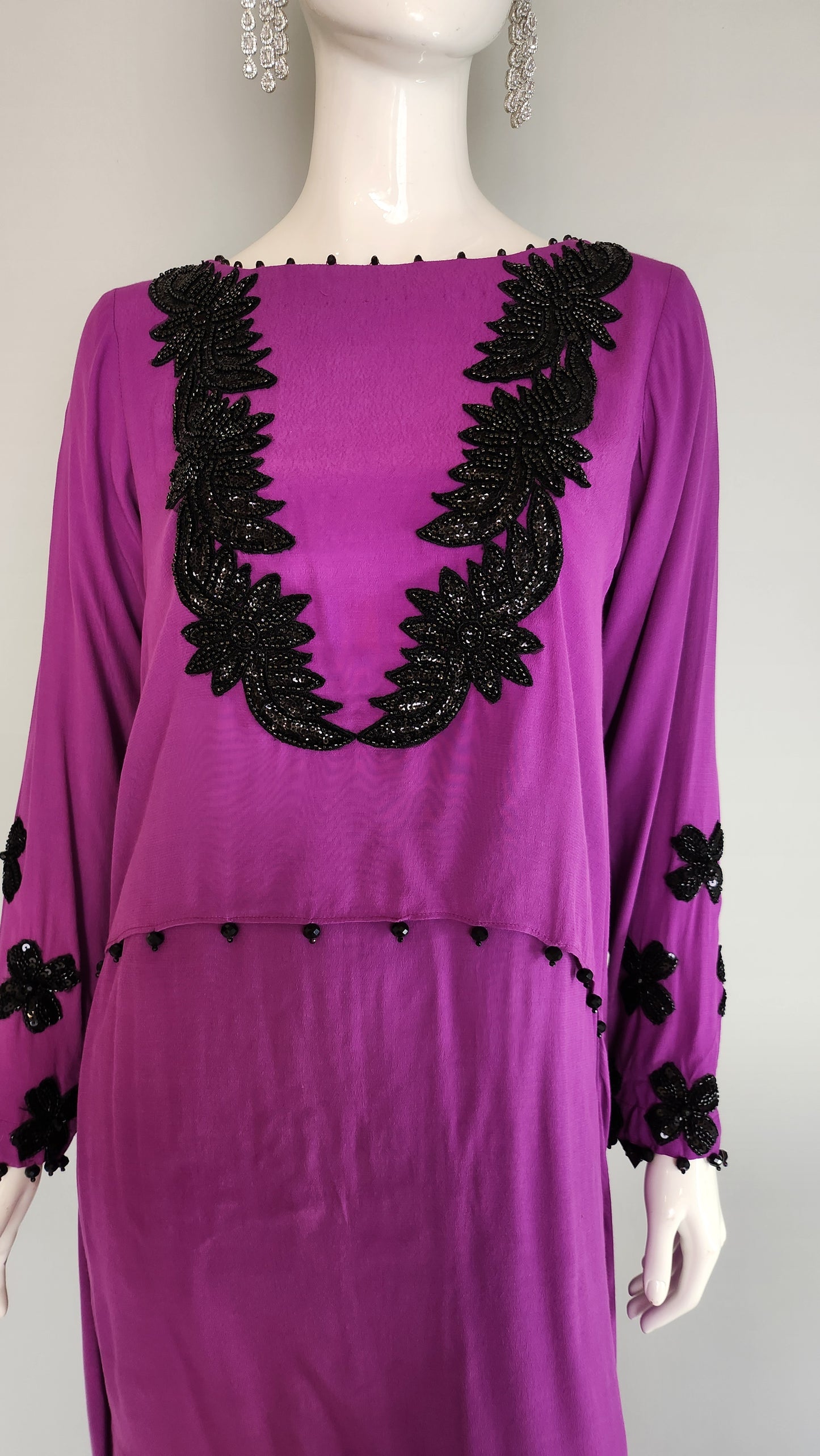 MARIA RAO - Purple with Black embroidery