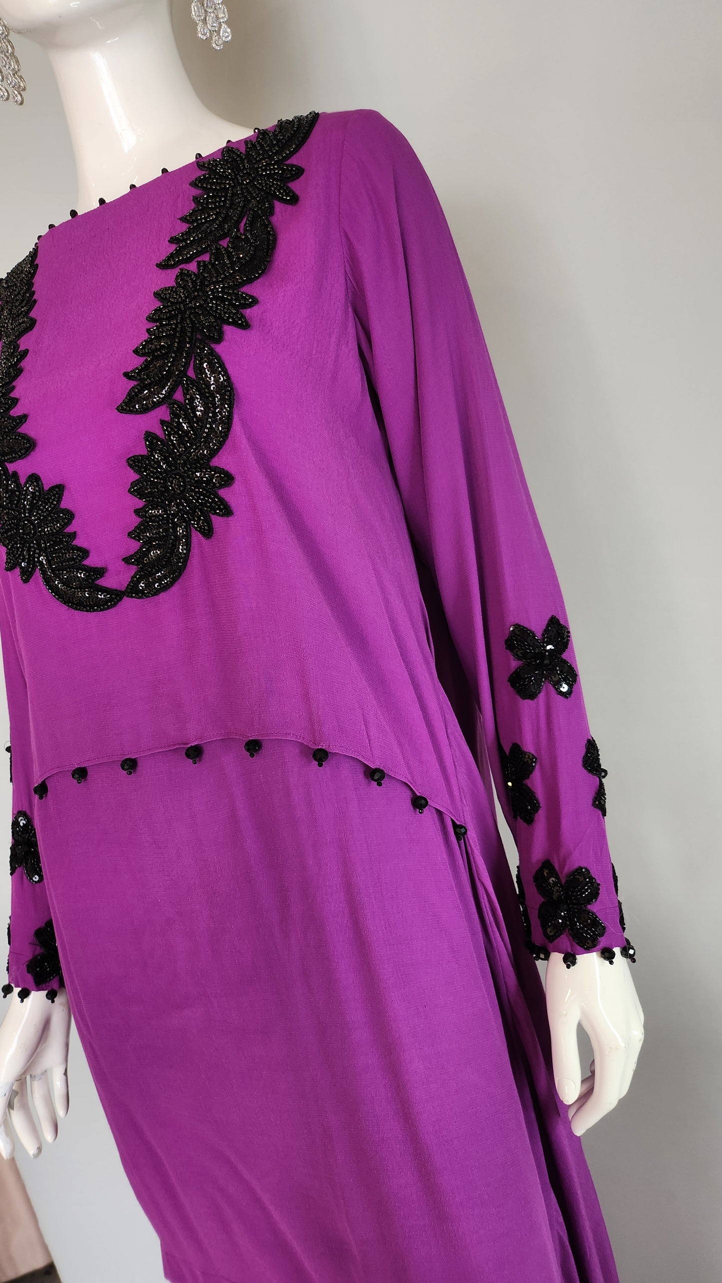 MARIA RAO - Purple with Black embroidery
