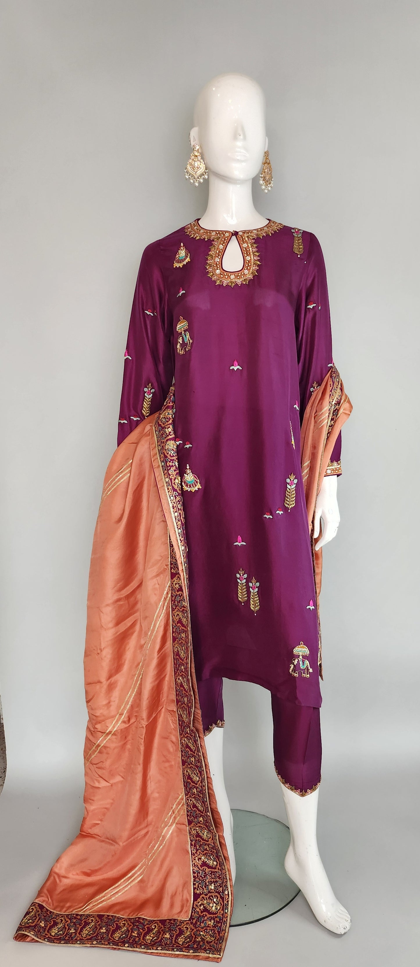 KOMAL LAKHANI - Purple Rawsilk