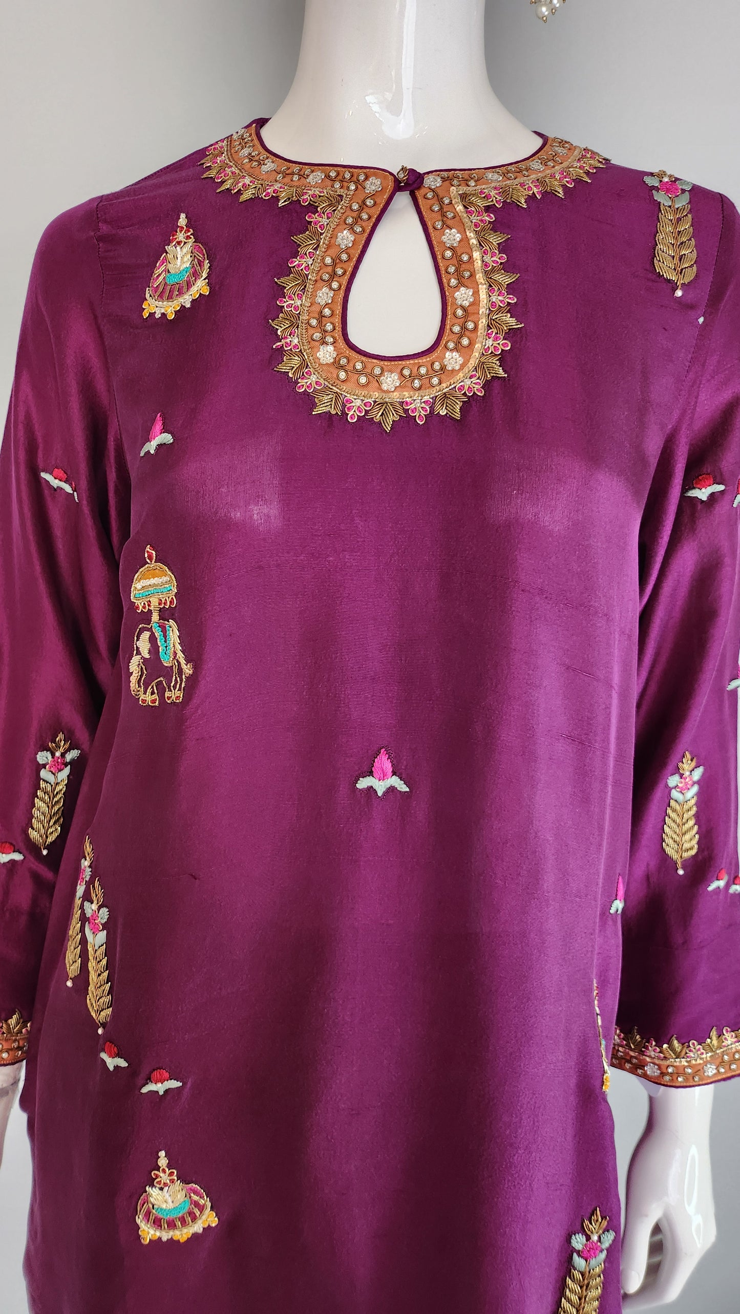 KOMAL LAKHANI - Purple Rawsilk