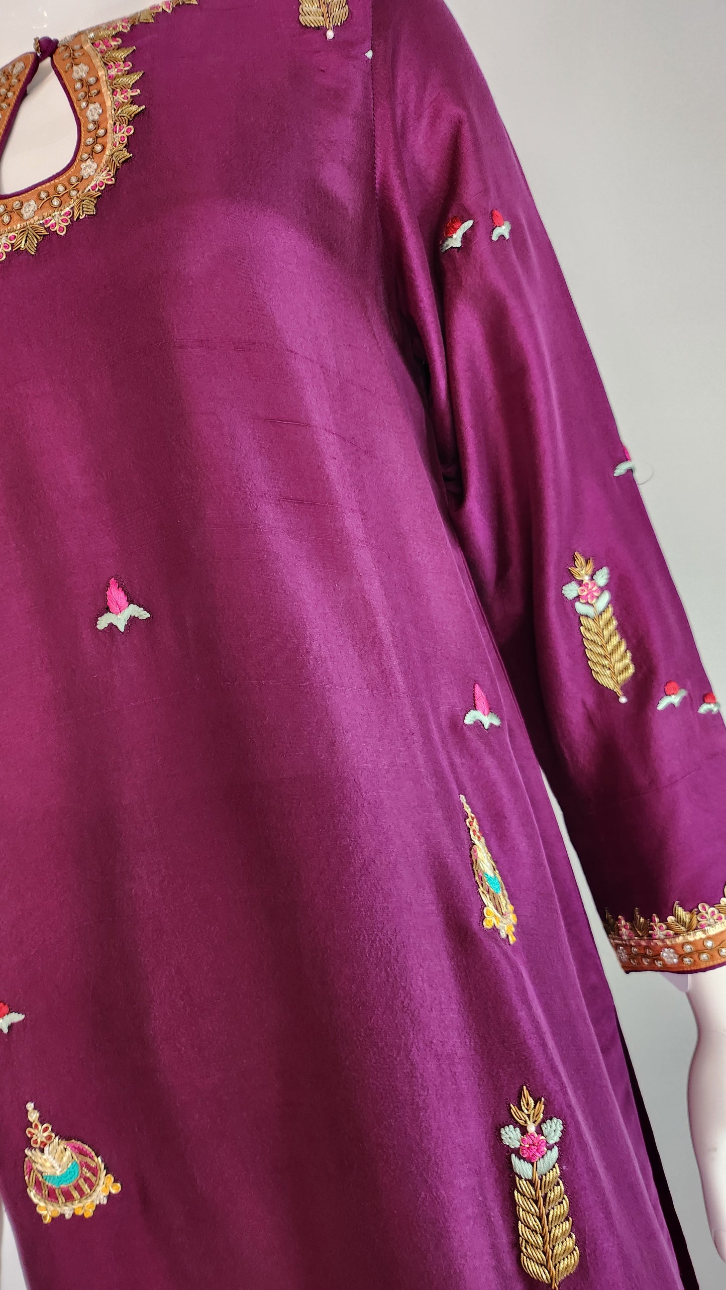 KOMAL LAKHANI - Purple Rawsilk