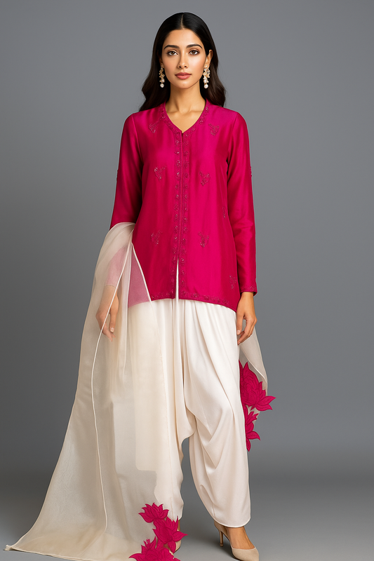 AMNA IQBAL - Hotpink and White