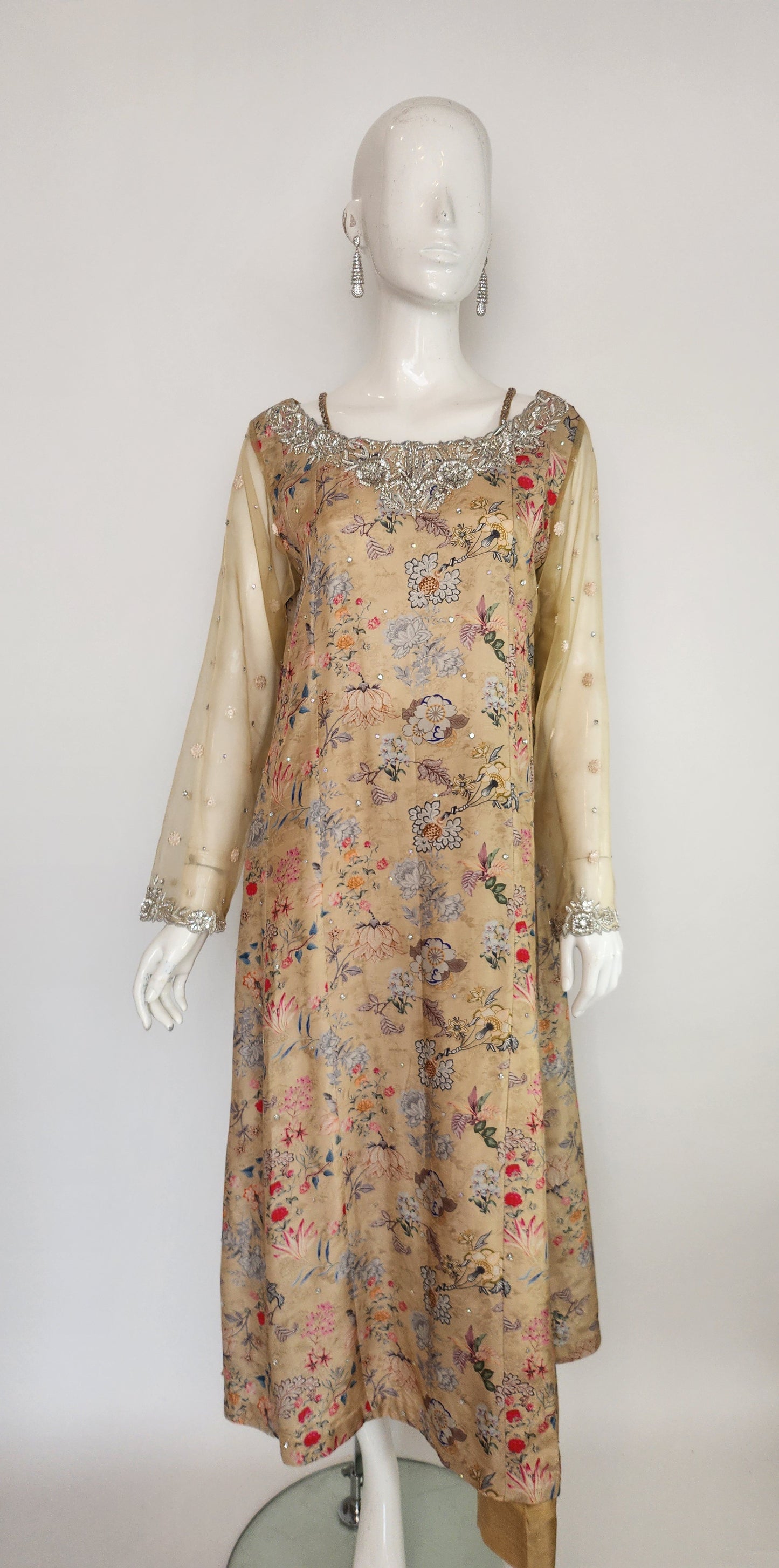 MAHOGANY - Beige with print pink and blue