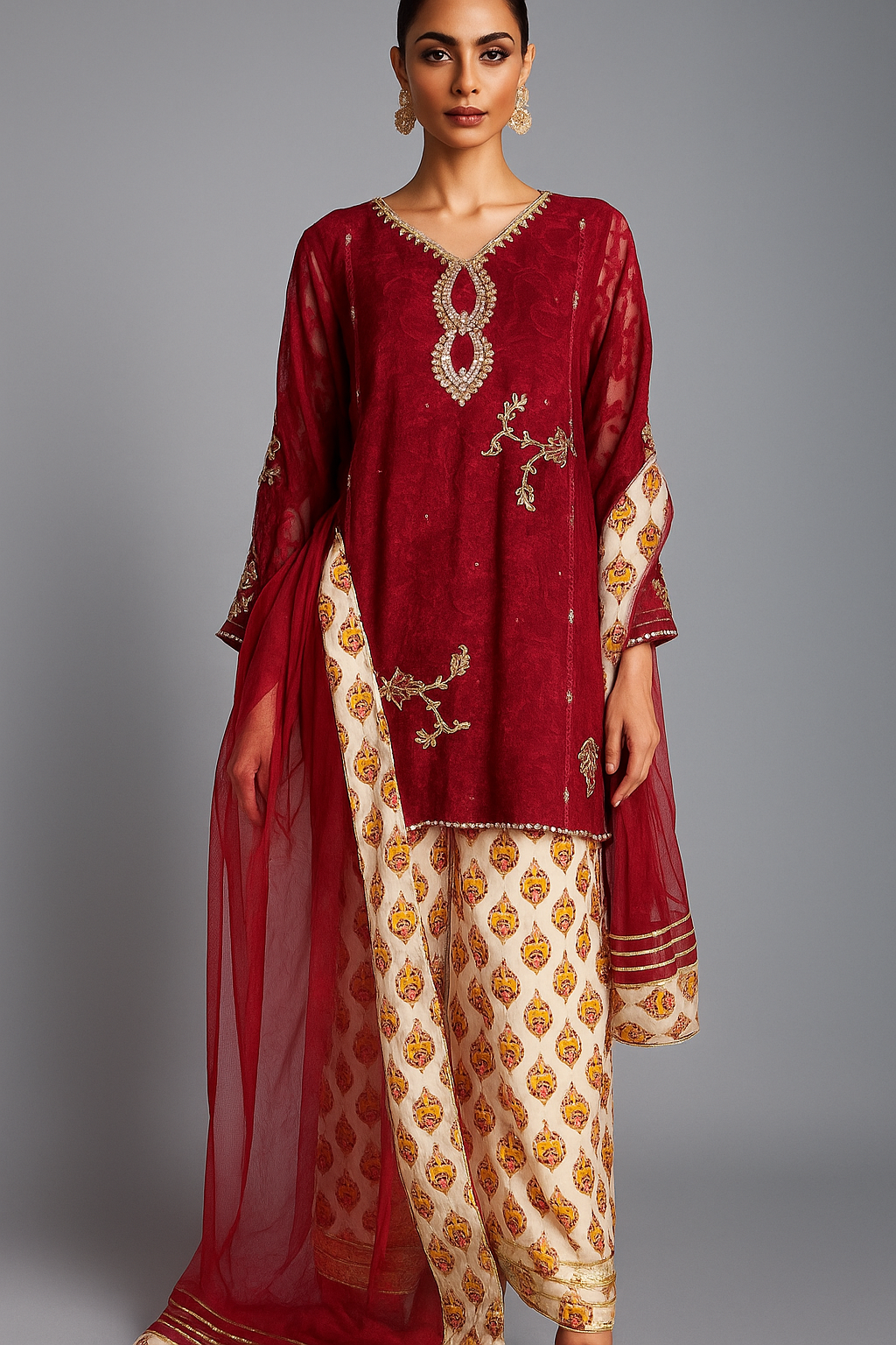 FARAH ZUBAIR - Red Banarsi