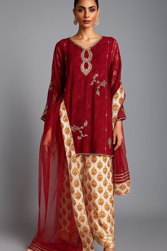 FARAH ZUBAIR - Red Banarsi