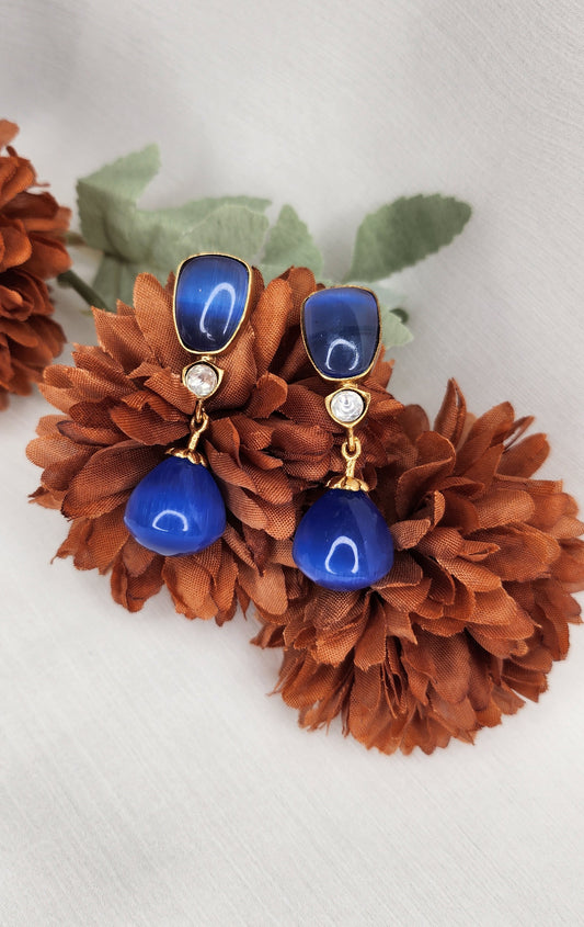 Dahlia by Sehar Zafar - Light Blue Gemstone Earrings