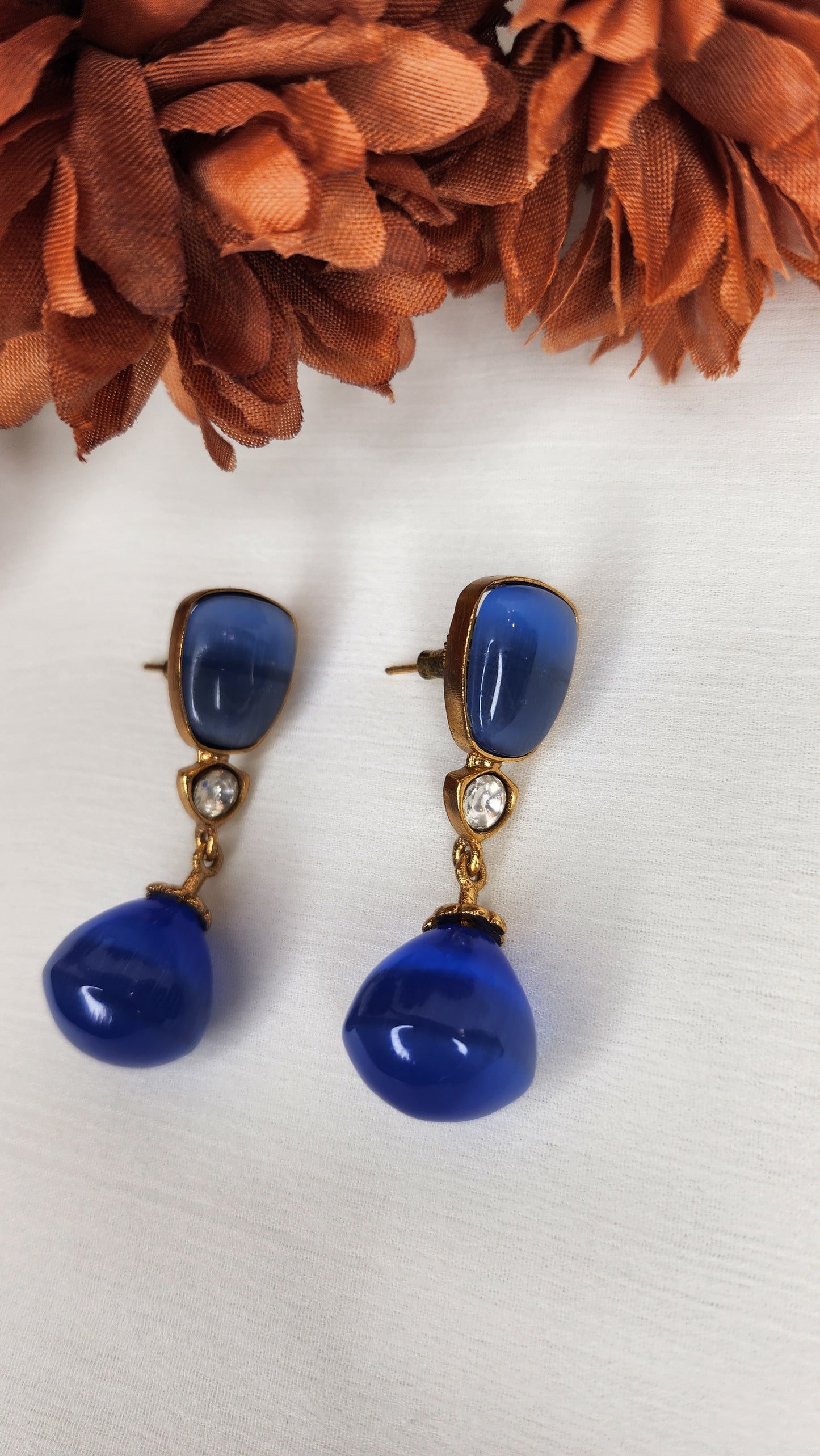 Dahlia by Sehar Zafar - Light Blue Gemstone Earrings