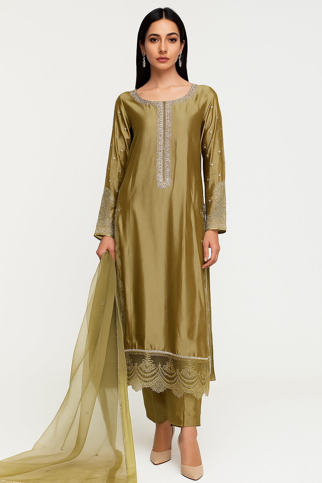 Hafsa Malik - Camellia Light Green