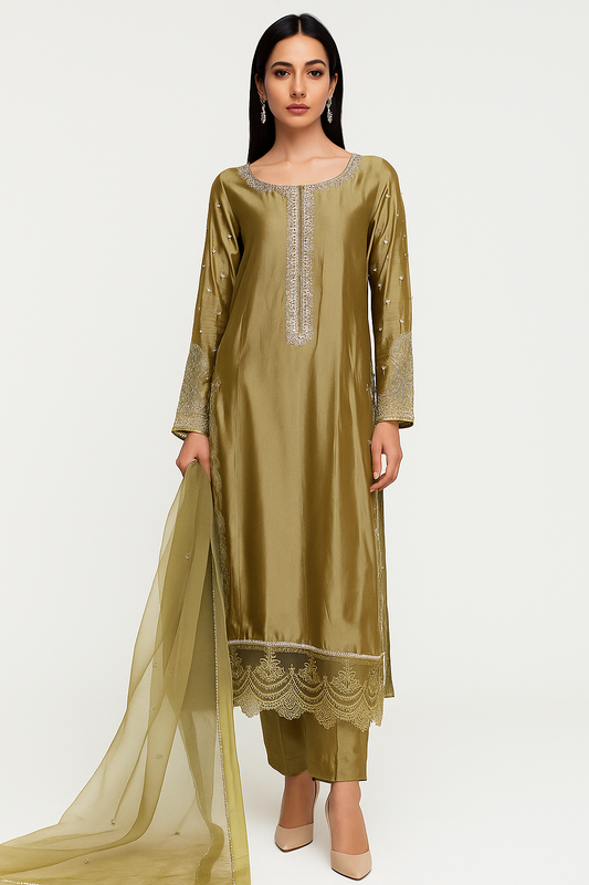 Hafsa Malik - Camellia Light Green