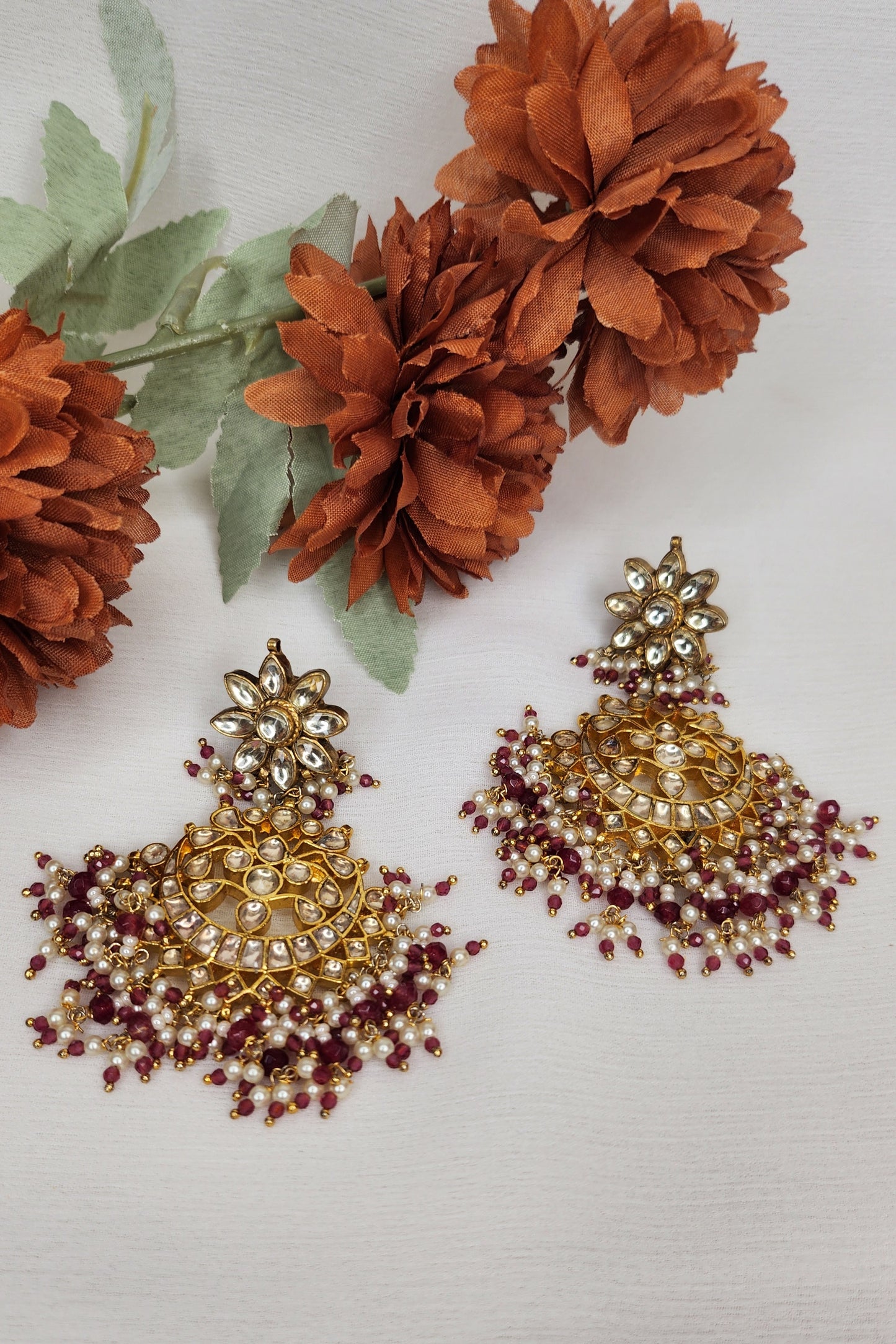 VIVINIA By Vidhi Mehra - Pink and Kundan Earrings
