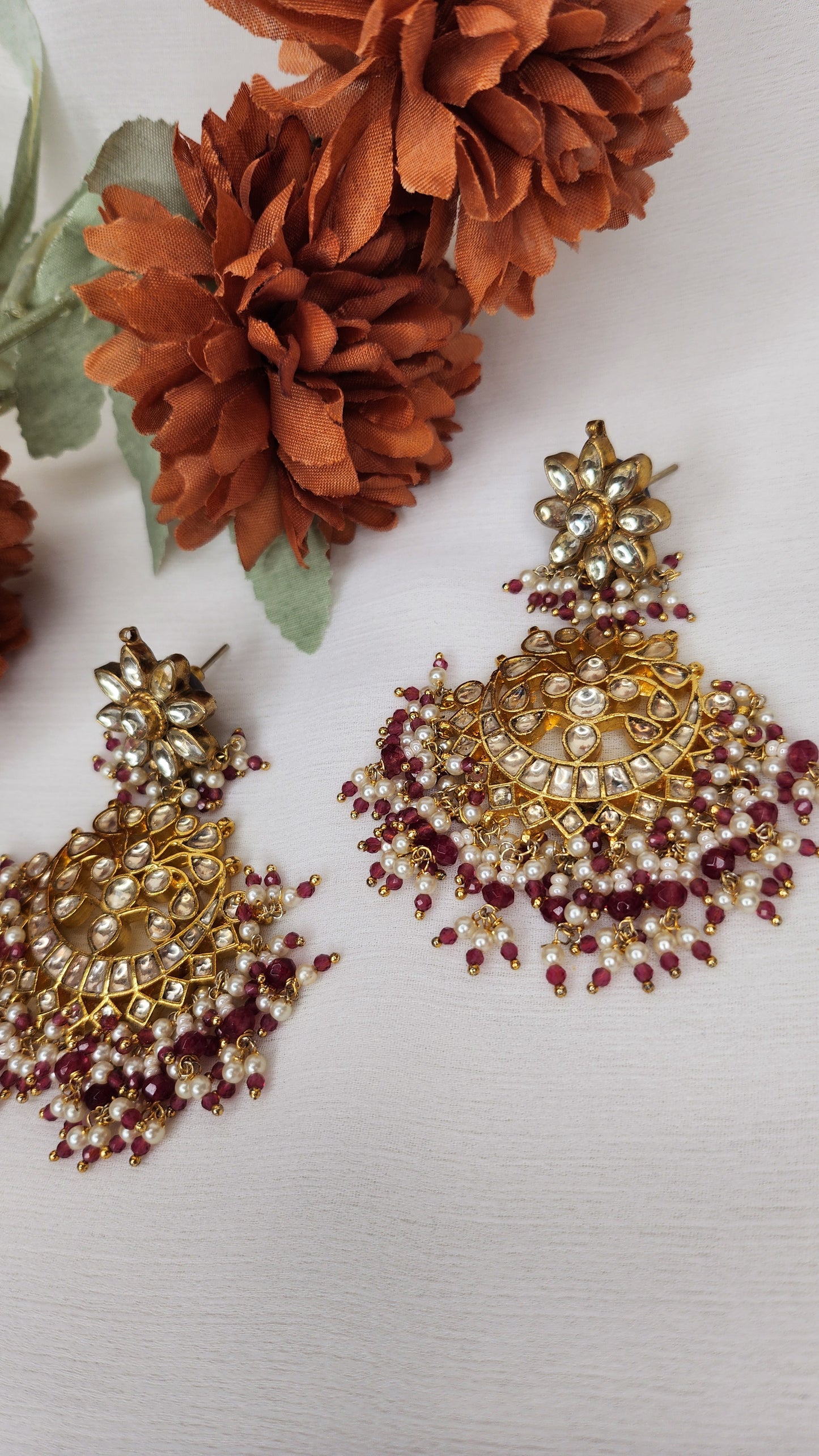 VIVINIA By Vidhi Mehra - Pink and Kundan Earrings