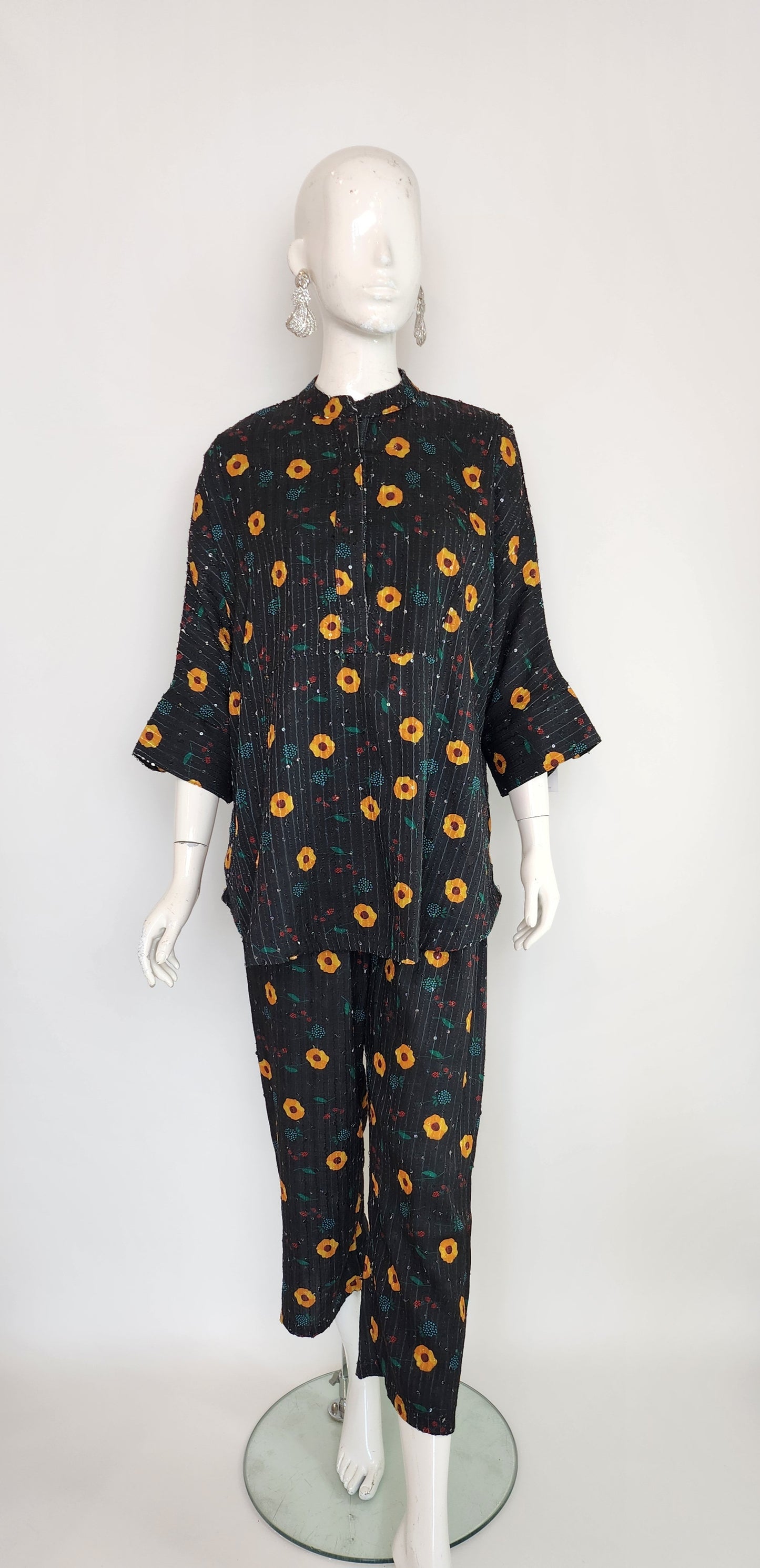 SOBIA GULZAD - Black Sequin Nia Mia With Trousers