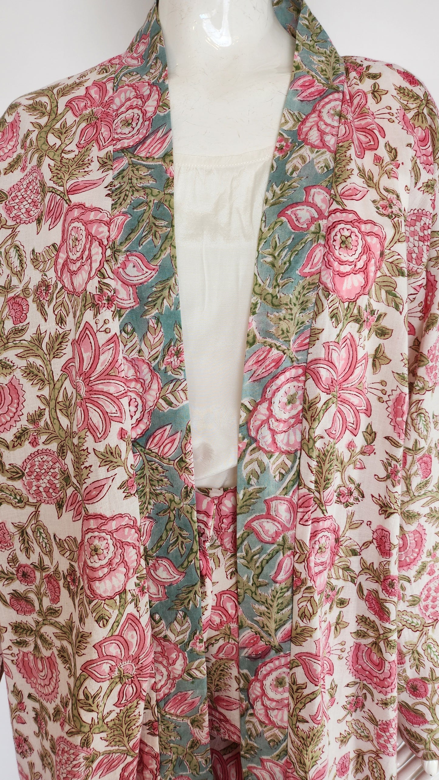 SOBIA GULZAD - White Block Print Coat Set