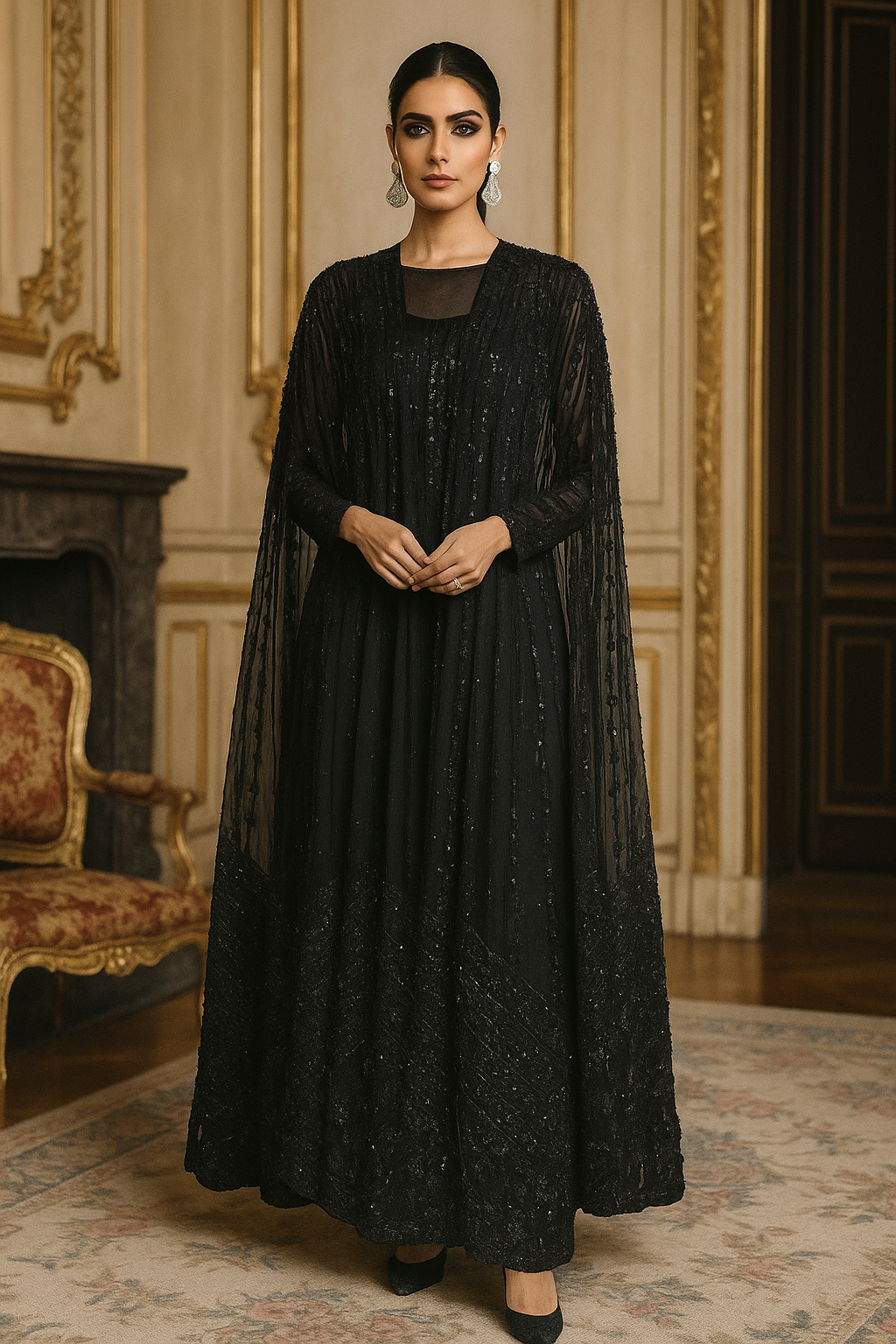 ERUM KHAN - Black ( Made to Order )