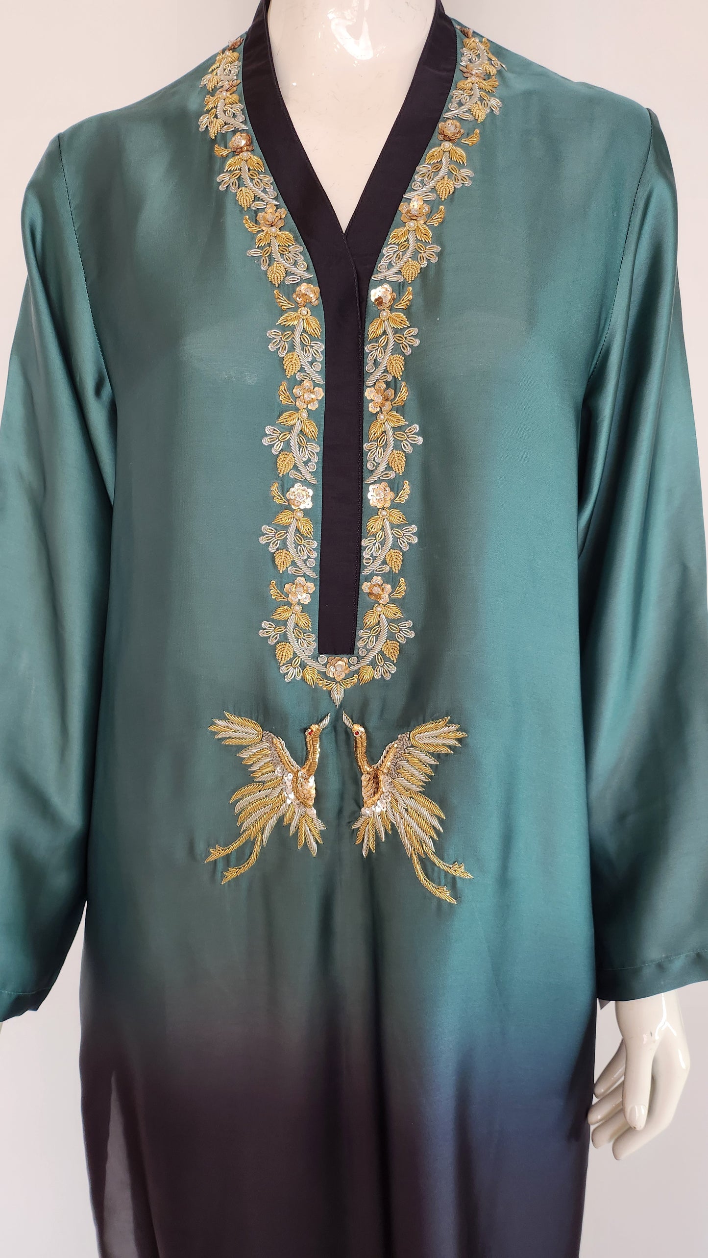 ASHJAIN SAFWAN -  Blue Green and Dark Navy Blue Shaded