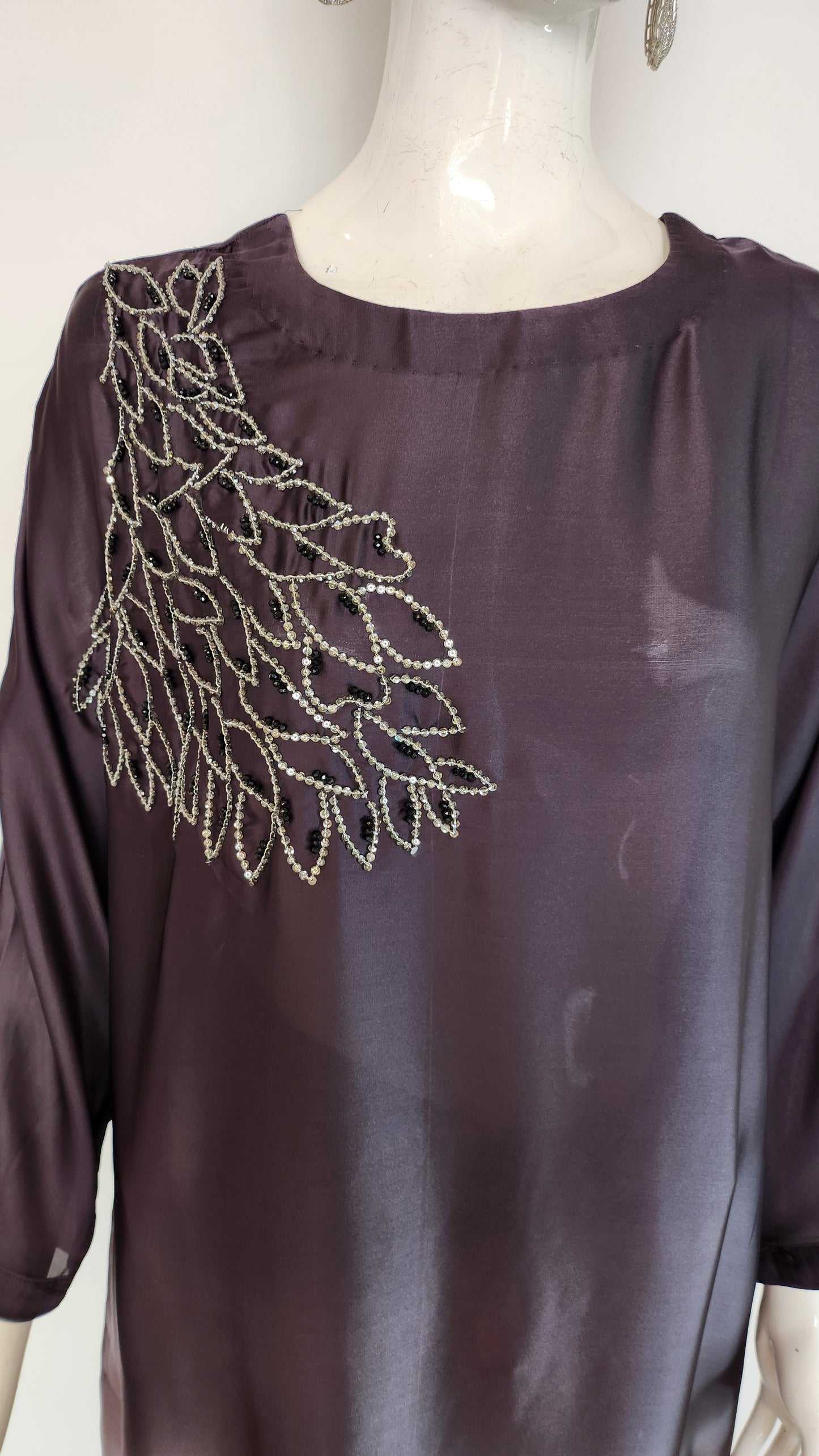 ASHJAIN SAFWAN -  Black and Gray Shaded Kaftan