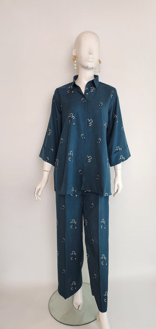 AMNA IQBAL - Teal Geen Co-ord Set