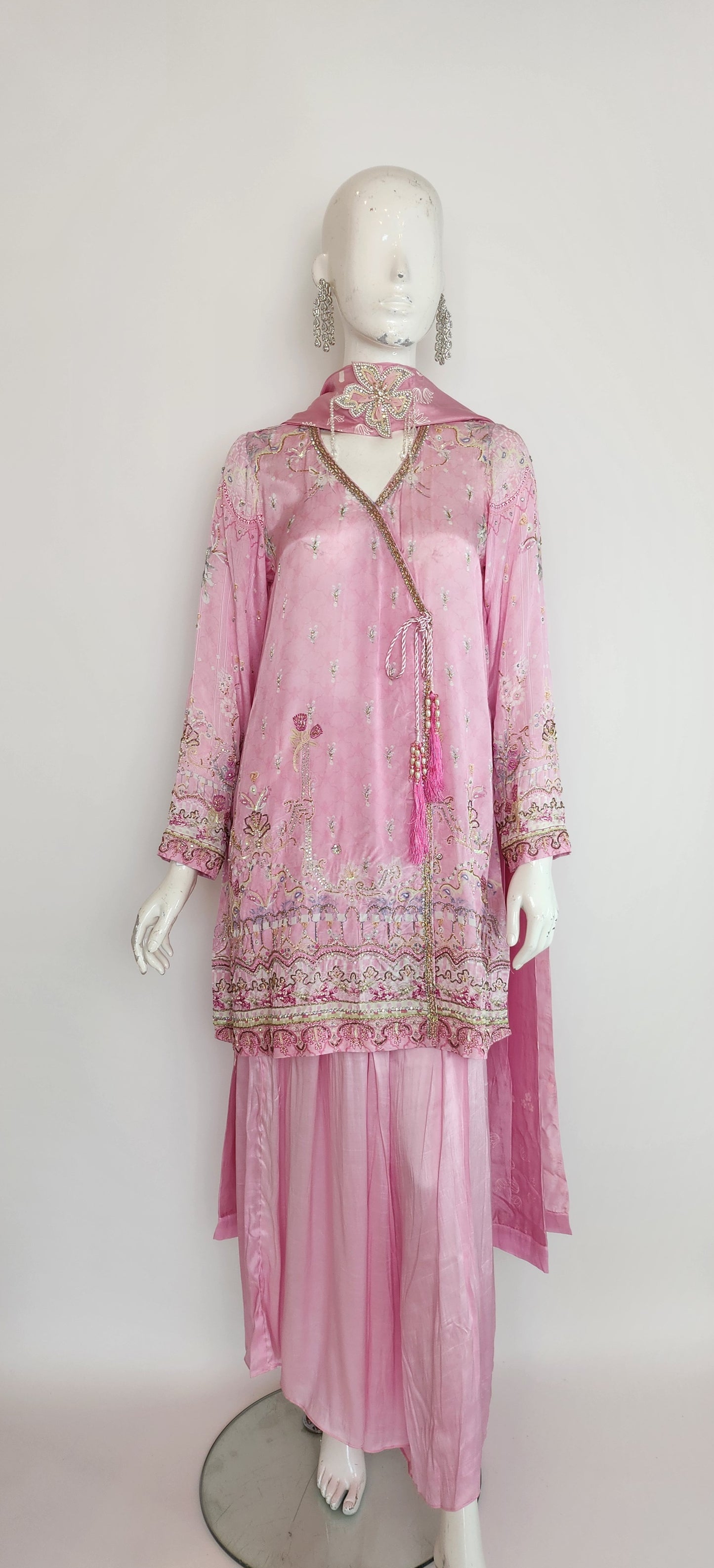 MAHOGANY - Baby Pink Printed Angarkha