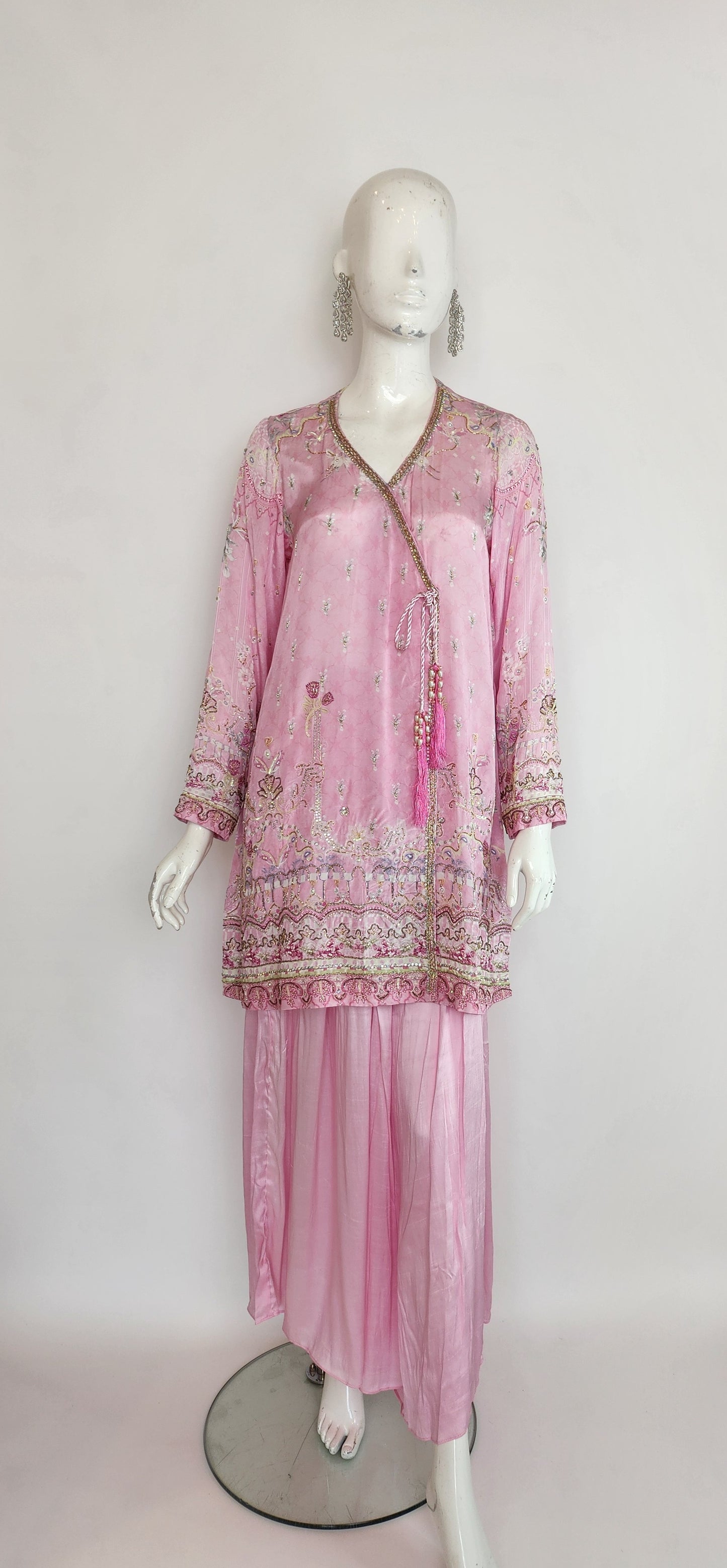 MAHOGANY - Baby Pink Printed Angarkha