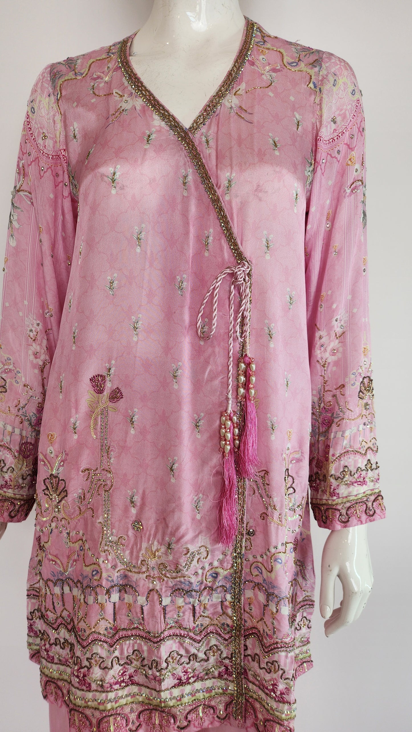 MAHOGANY - Baby Pink Printed Angarkha