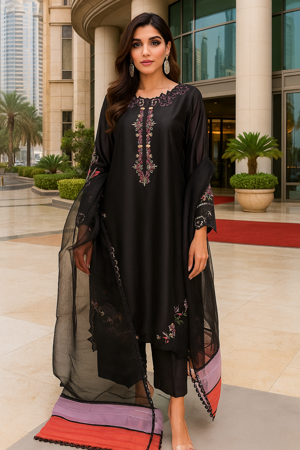 MAHOGANY - Black Embroidered