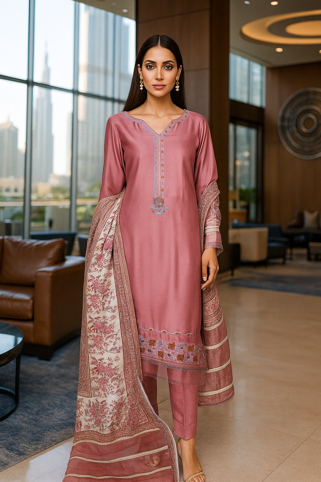 MAHOGANY - Pink with Embroidery