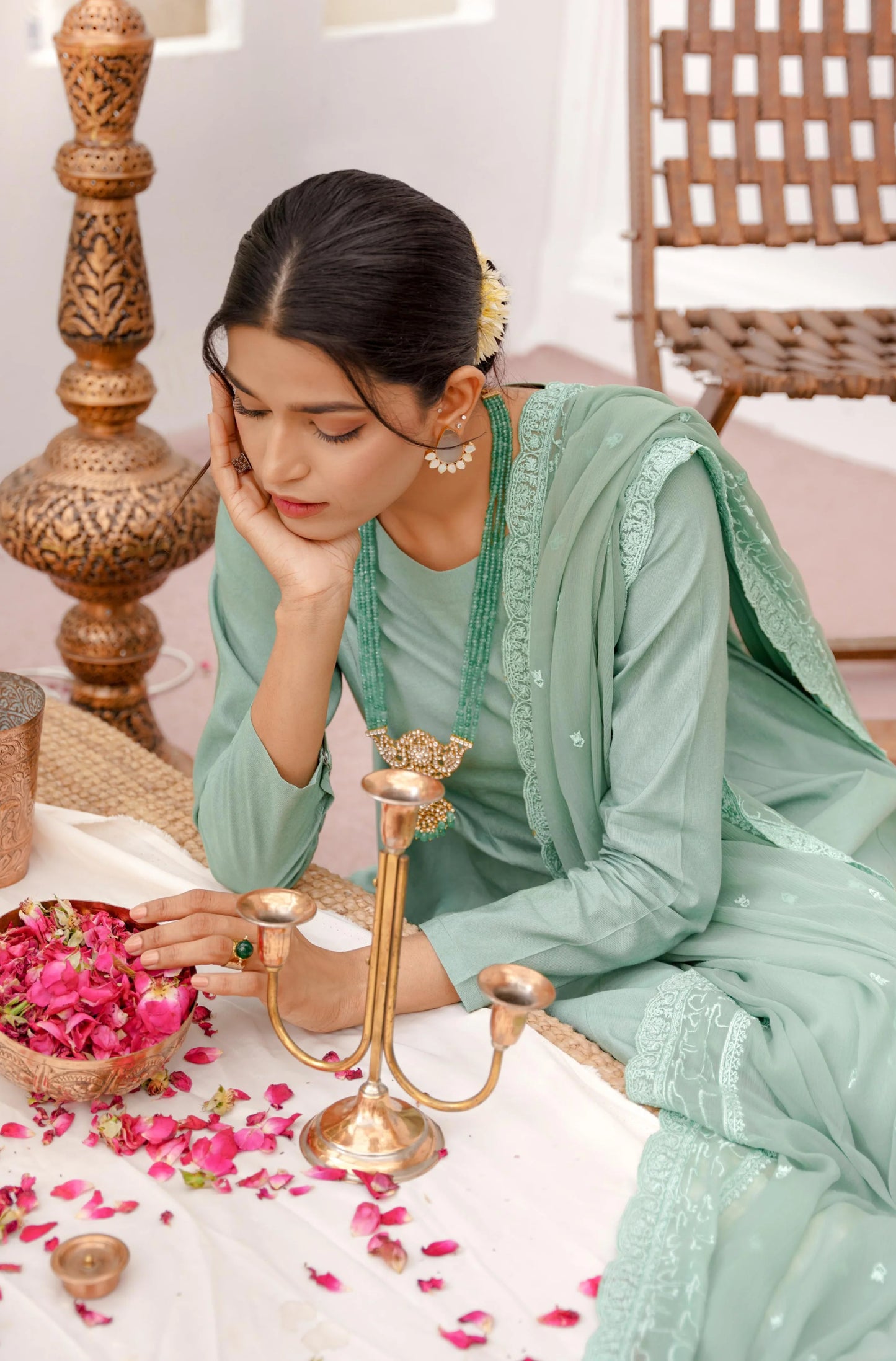 Manto -  Jahaan Anarkali Sage Green