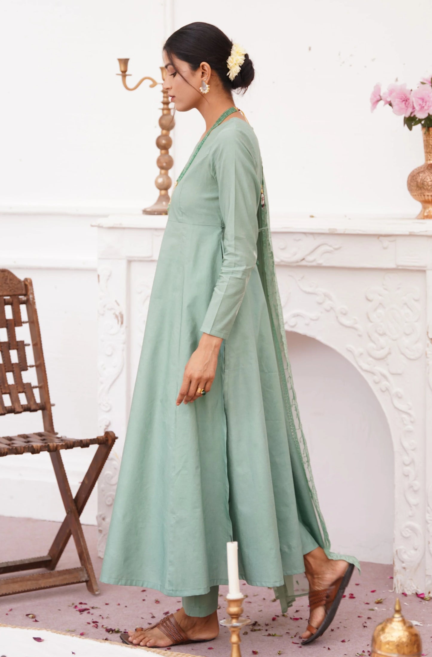 Manto -  Jahaan Anarkali Sage Green