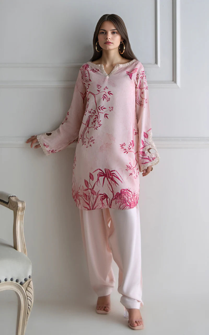 THREADS AND MOTIFS - Baby Pink Printed