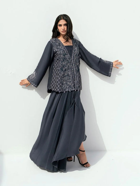 FARAH ZUBAIR - Sumbul Gray Top and Pant