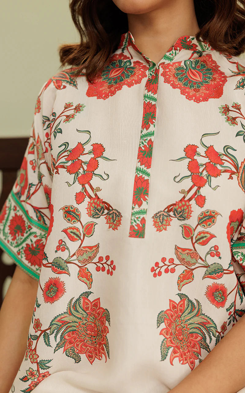 THREADS AND MOTIFS - Orange Floral 2pc Suit