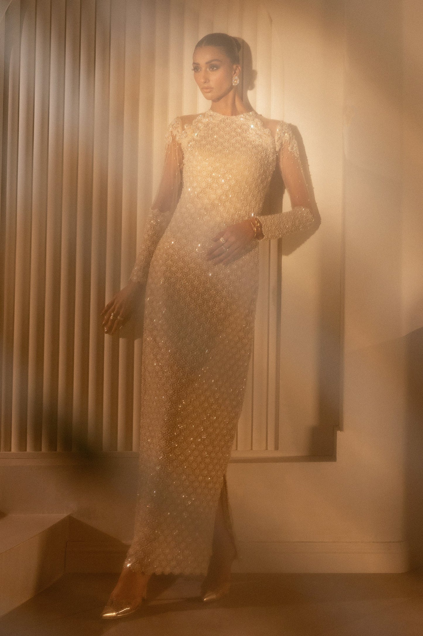 ERUM KHAN - White Orchid ( Made To Order )