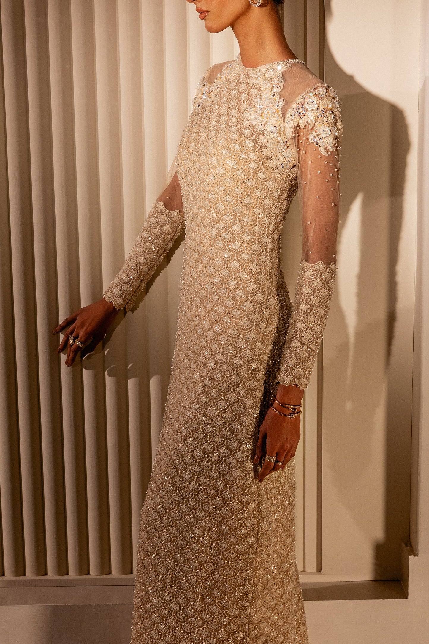 ERUM KHAN - White Orchid ( Made To Order )