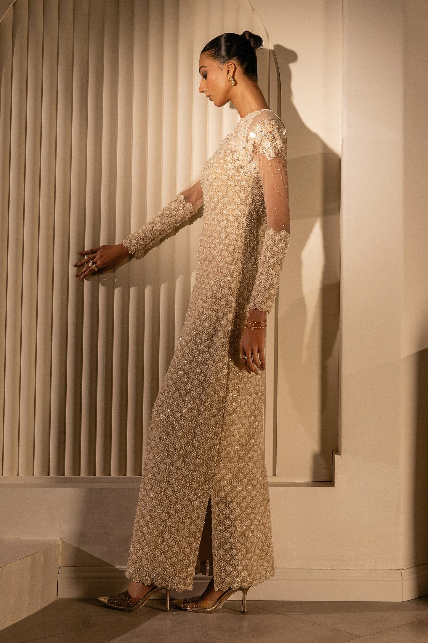 ERUM KHAN - White Orchid ( Made To Order )