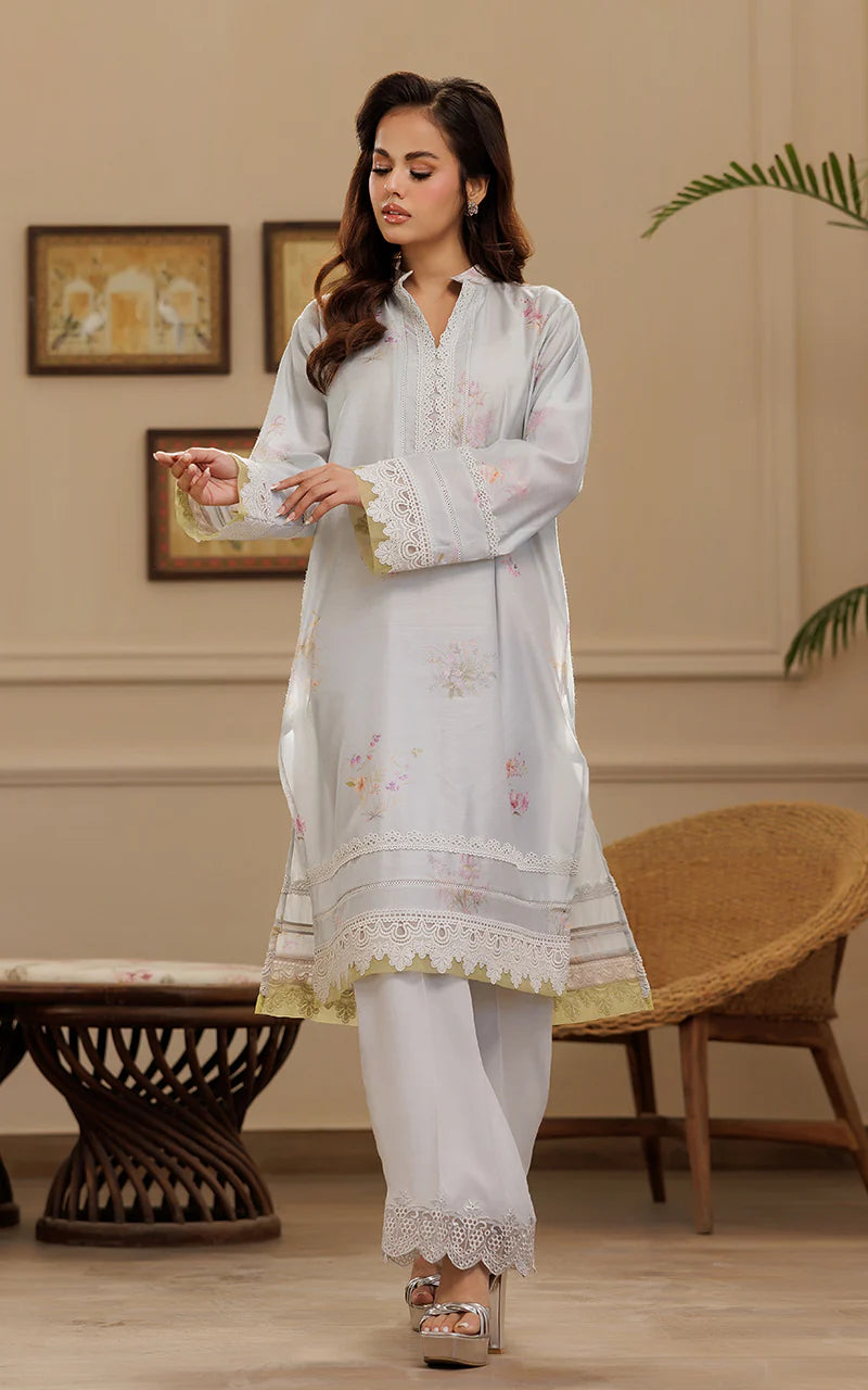THREADS AND MOTIFS - Grey Floral Tunic
