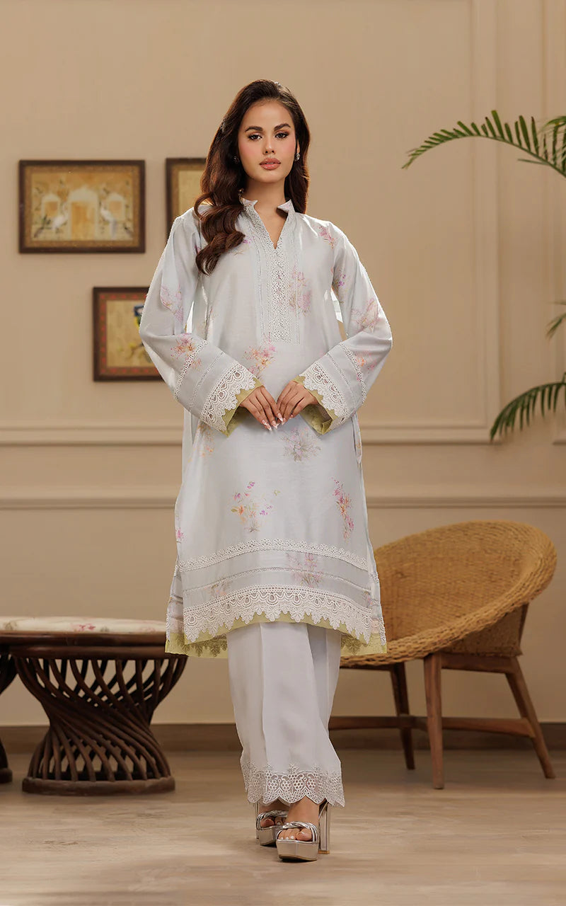 THREADS AND MOTIFS - Grey Floral Tunic