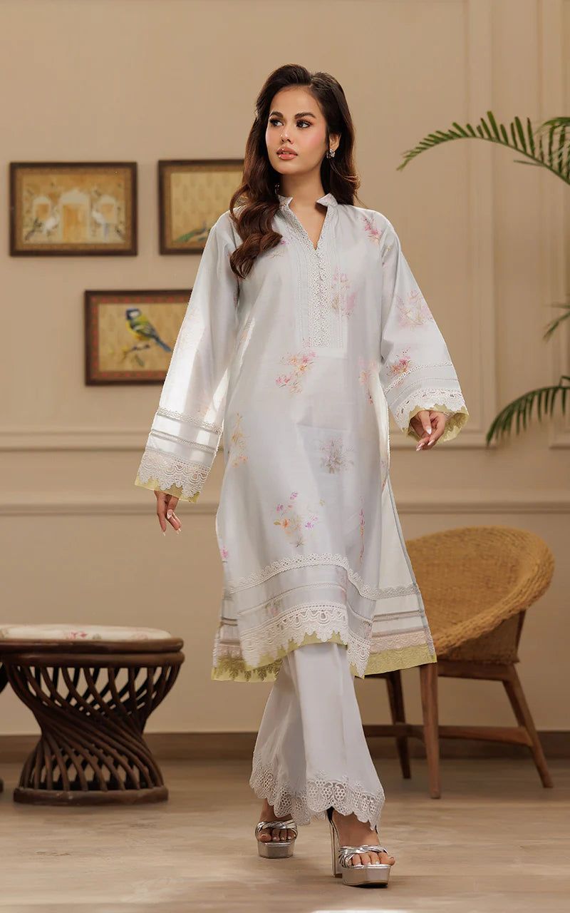THREADS AND MOTIFS - Grey Floral Tunic