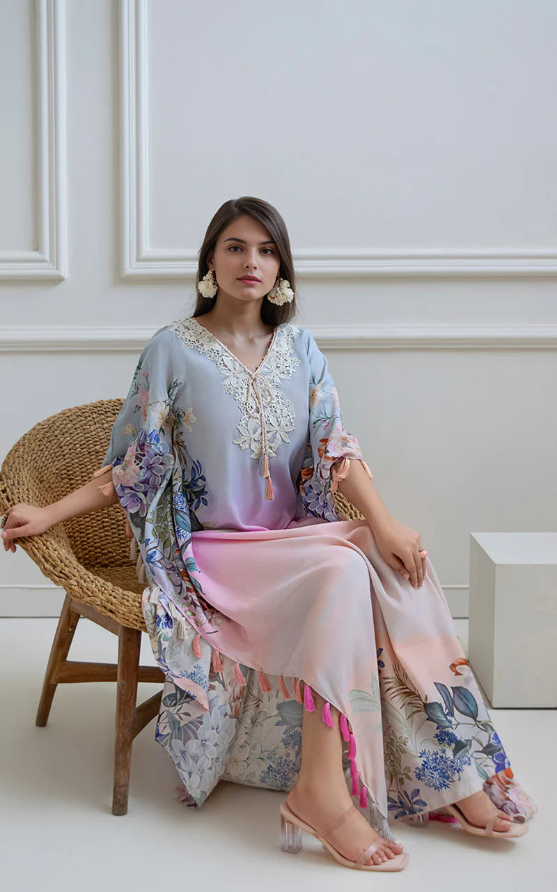 THREADS AND MOTIFS - Pink Ombre Kaftan