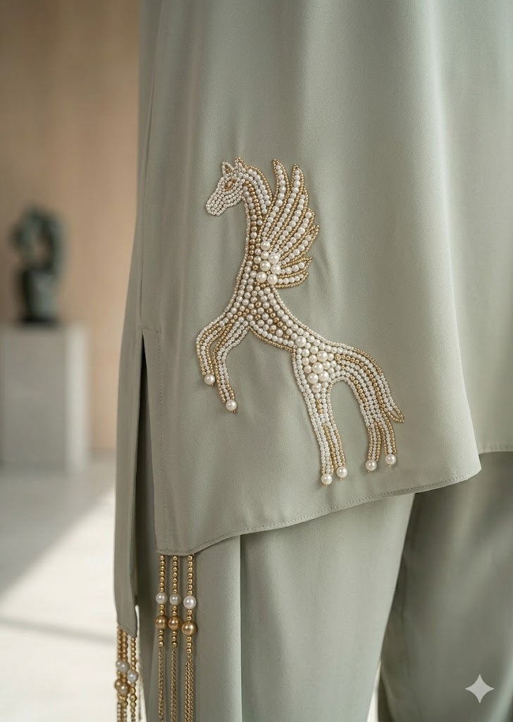 WAJEEHA ANSARI - Celadon Fringe