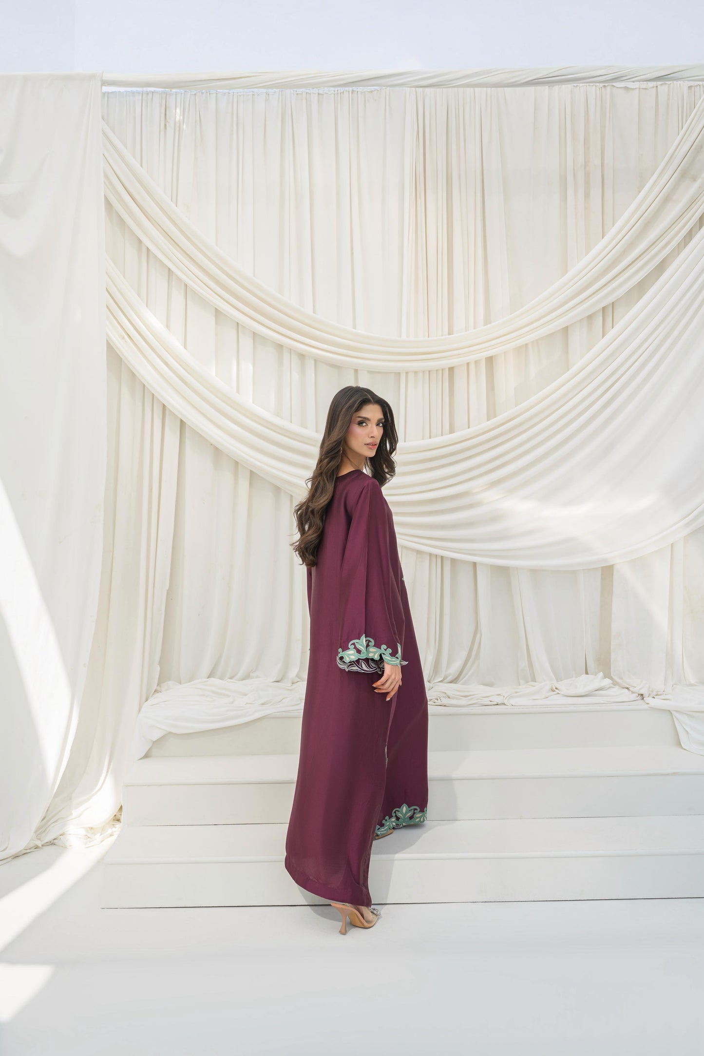 AMNA IQBAL - Plum Eva Kaftan