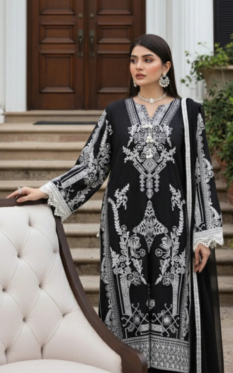THREADS AND MOTIFS - Black with Aari work