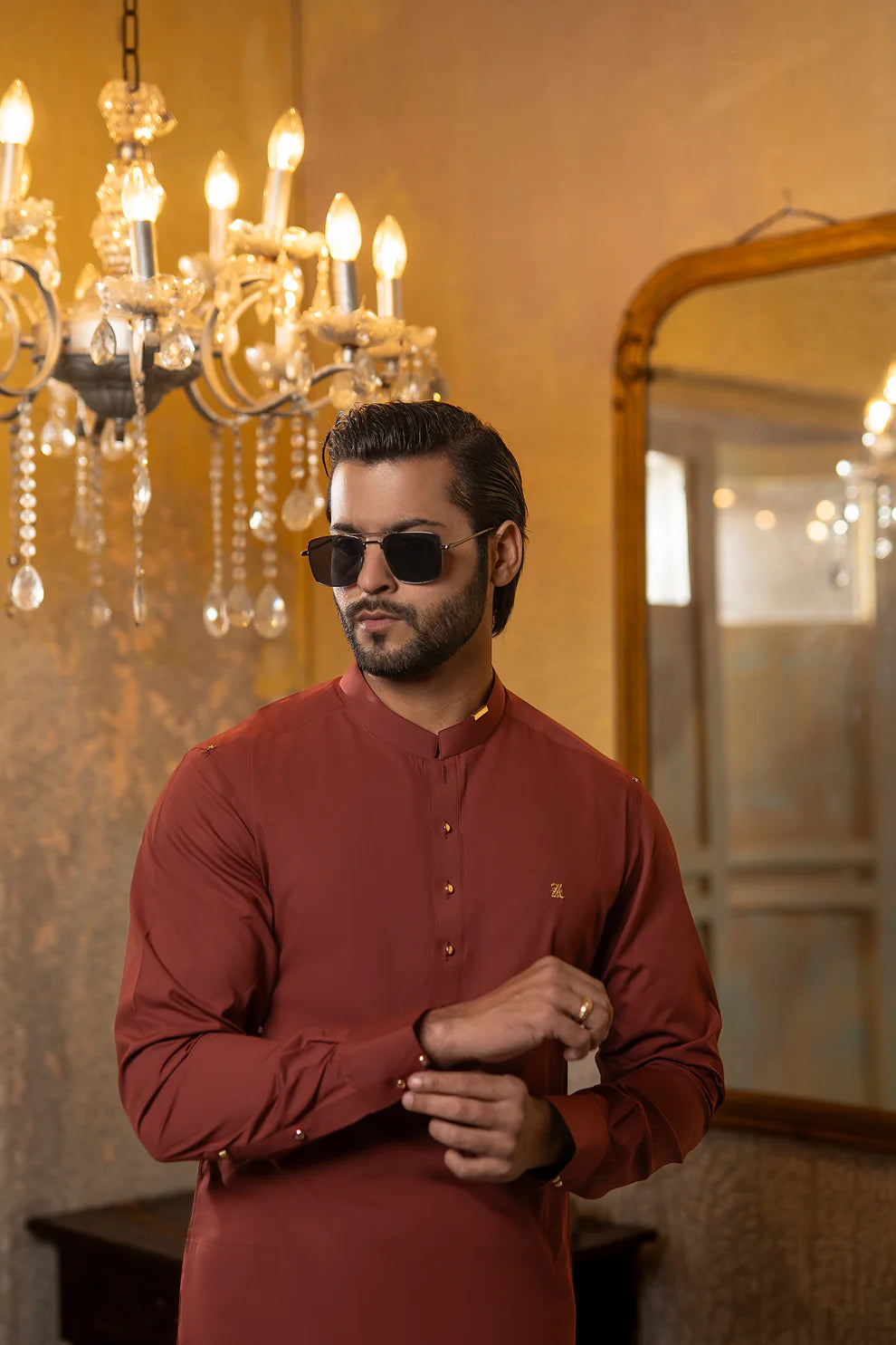 KUNZUL CHANNAR - Reddish maroon kurta trouser