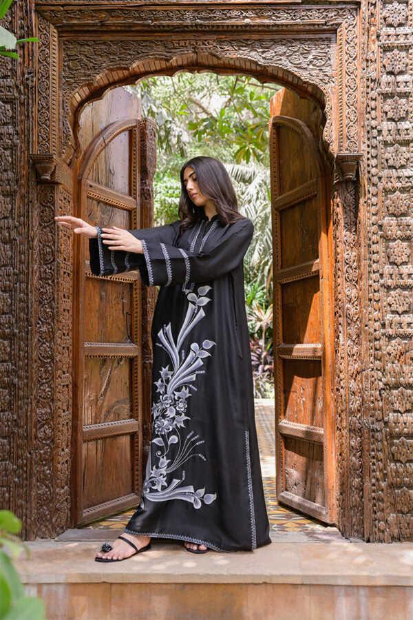 AMNA IQBAL - Black Kaftan