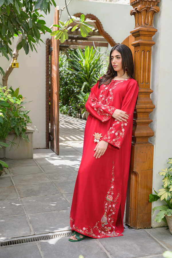 AMNA IQBAL - Red Kaftan