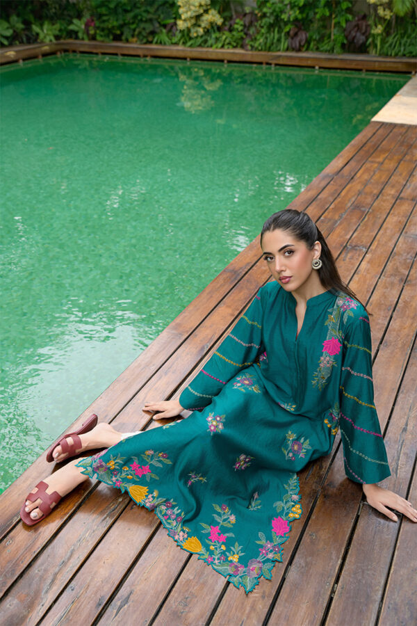 AMNA IQBAL - Teal Embroidered