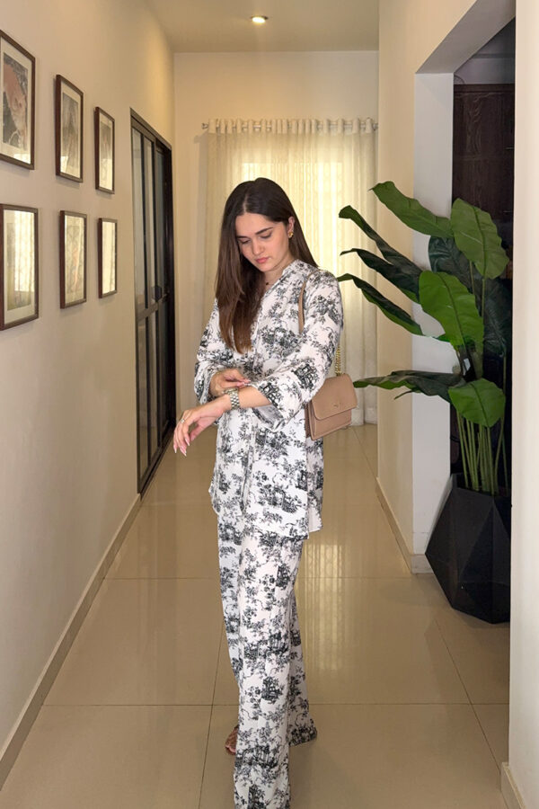AMNA IQBAL - White Printed