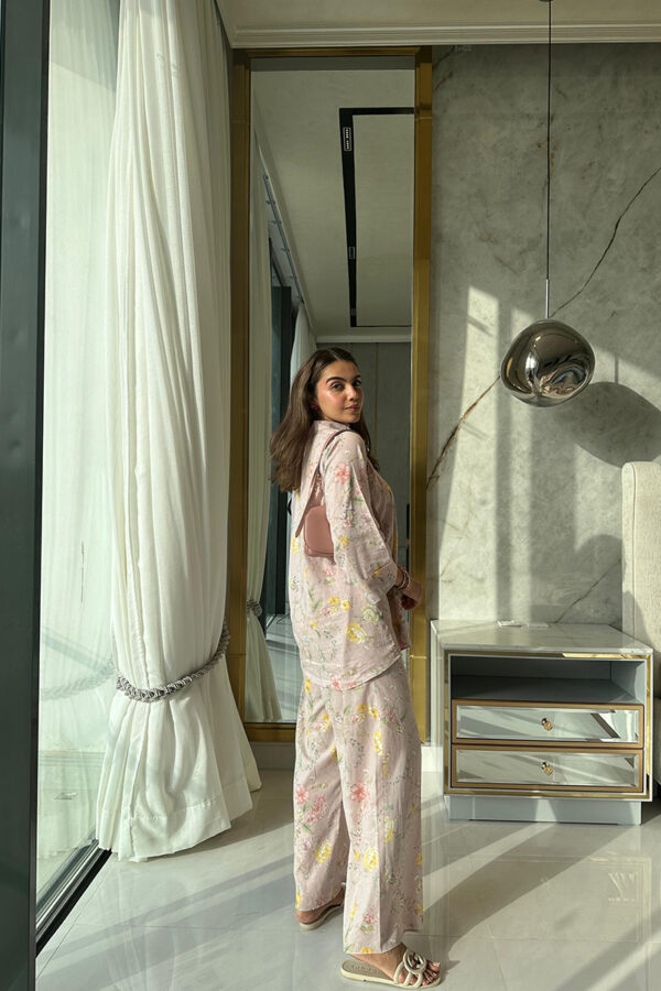 AMNA IQBAL - Light Pink Floral Printed Coord Set
